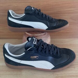 Puma Super US 9.5 Liga Og Retro 356999-09 Black Casual Shoes Sneakers Mens